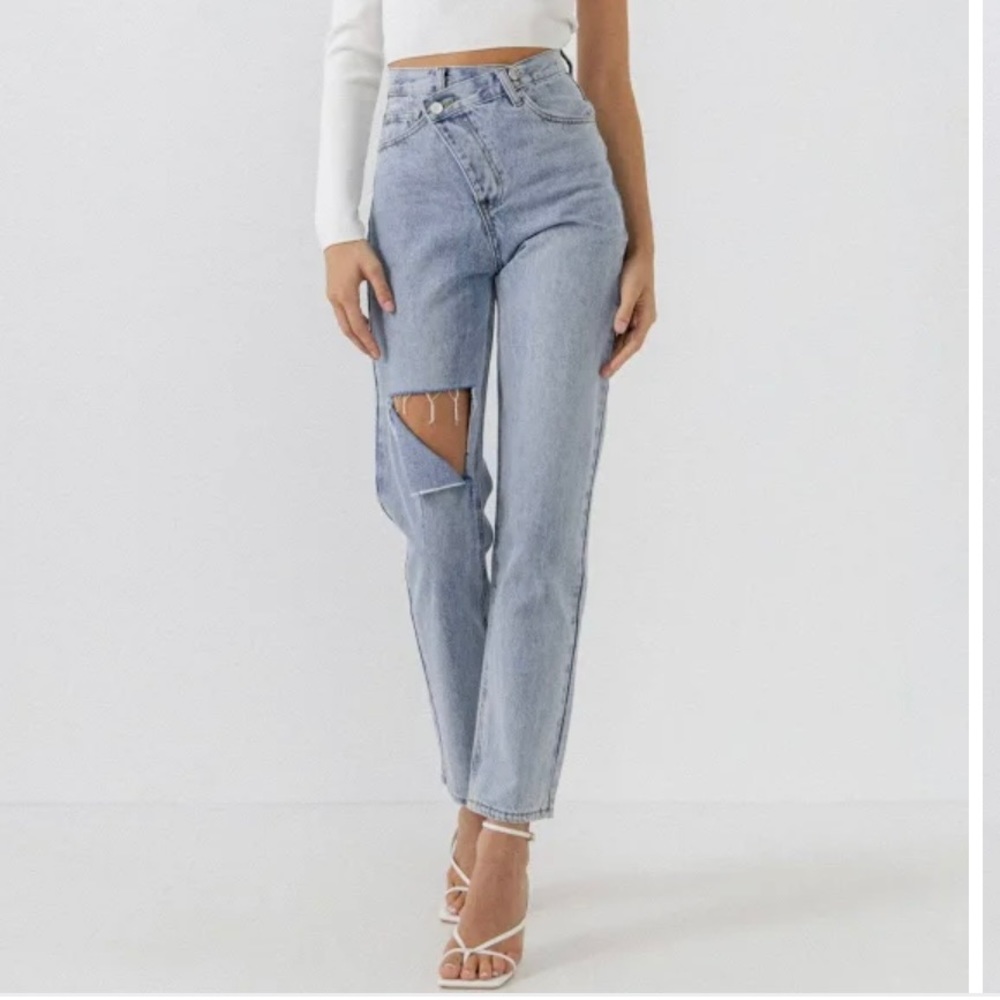 Grey Lab Los Angeles Asymmetric Wrap Jeans